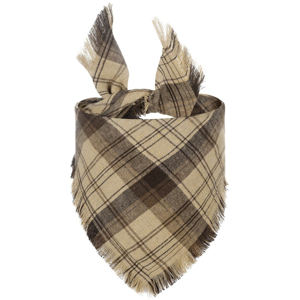 Bandana Écharpe pour Chien – Style Plaid Automne & Hiver, Doux & Confortable