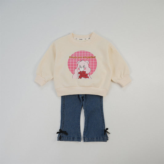 Product Girls Micro-elastic Denim Bell-bottom Pants