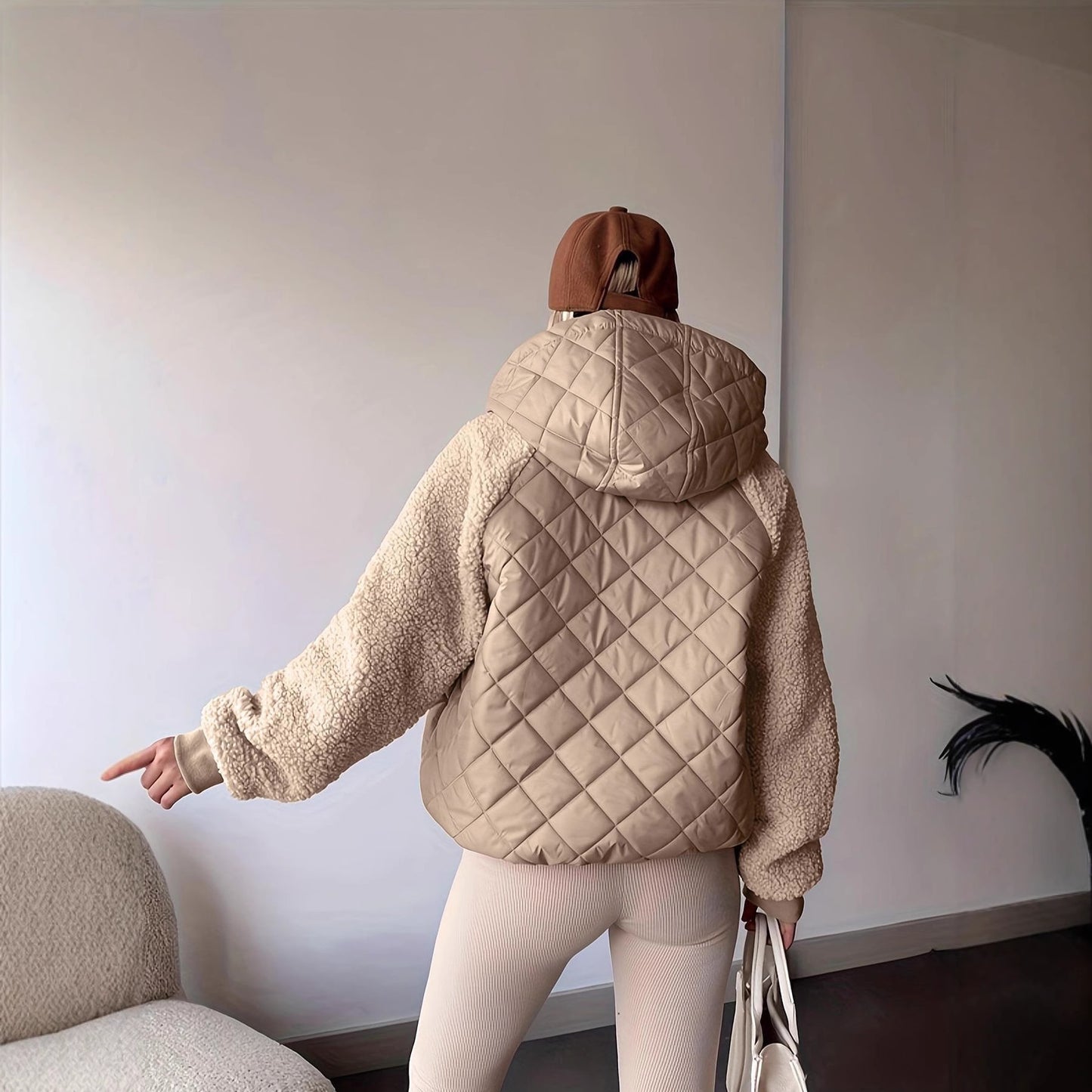 Doudoune Femme Beige – Matelassée, Chaude & Ultra Confort