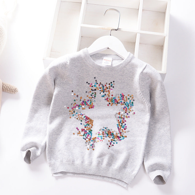 Pull Enfant avec Étoile à Paillettes – Chaud, Doux & Étincelant