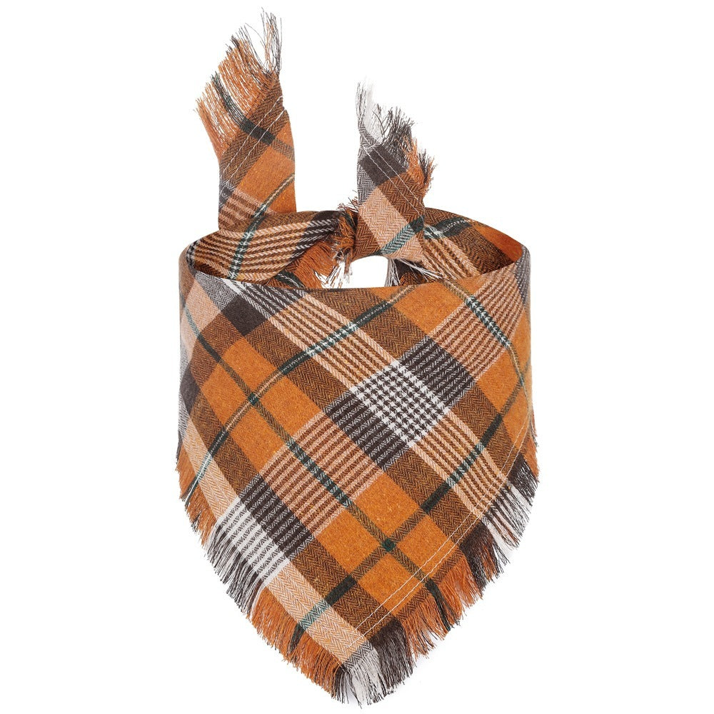 Bandana Écharpe pour Chien – Style Plaid Automne & Hiver, Doux & Confortable