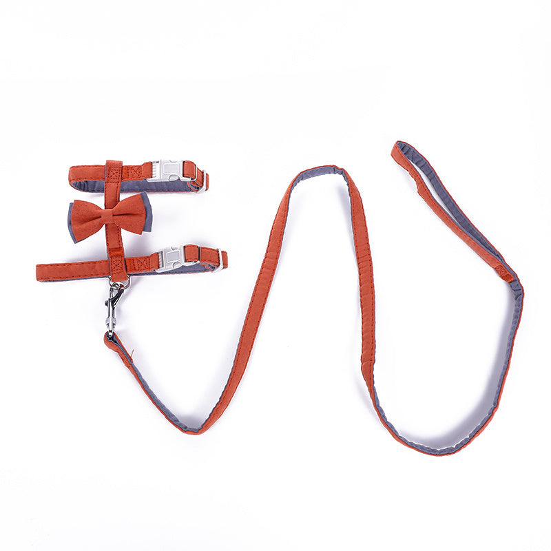 Harnais & Laisse pour Chat avec Nœud Papillon – Confortable, Ajustable & Élégant
