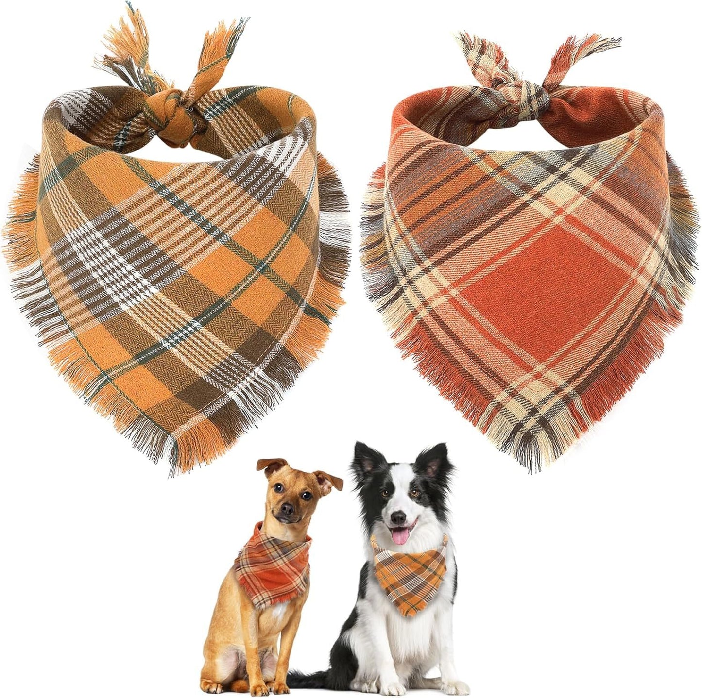 Bandana Écharpe pour Chien – Style Plaid Automne & Hiver, Doux & Confortable