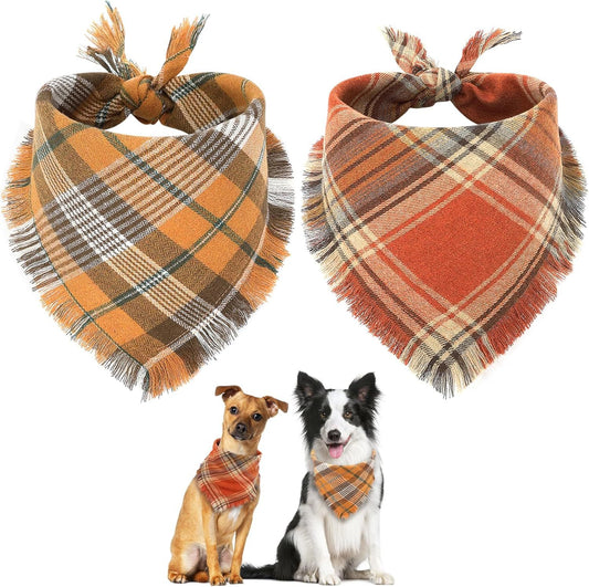 Bandana Écharpe pour Chien – Style Plaid Automne & Hiver, Doux & Confortable