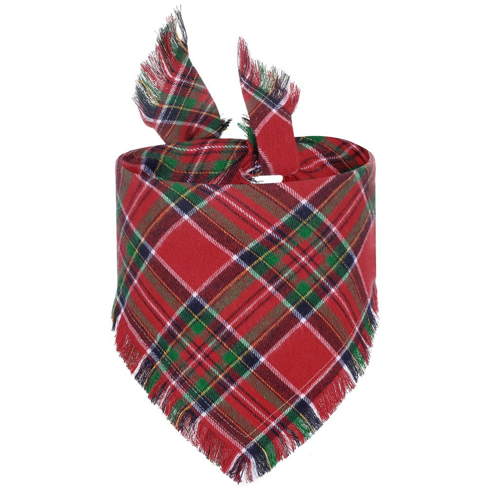 Bandana Écharpe pour Chien – Style Plaid Automne & Hiver, Doux & Confortable