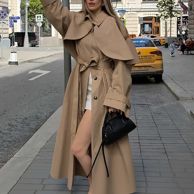 Manteau Long Trench Beige Femme – Élégance Parisienne & Style Intemporel