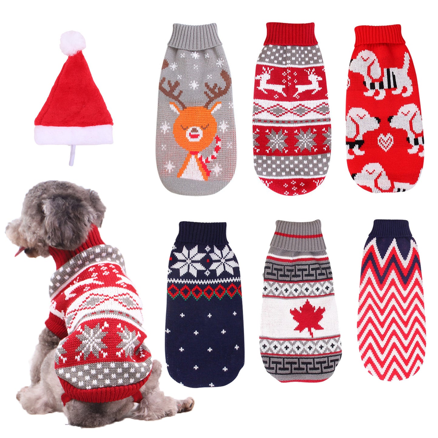Pull de Noël pour Chien – Tricot Chaud, Motif Renne & Style Festif