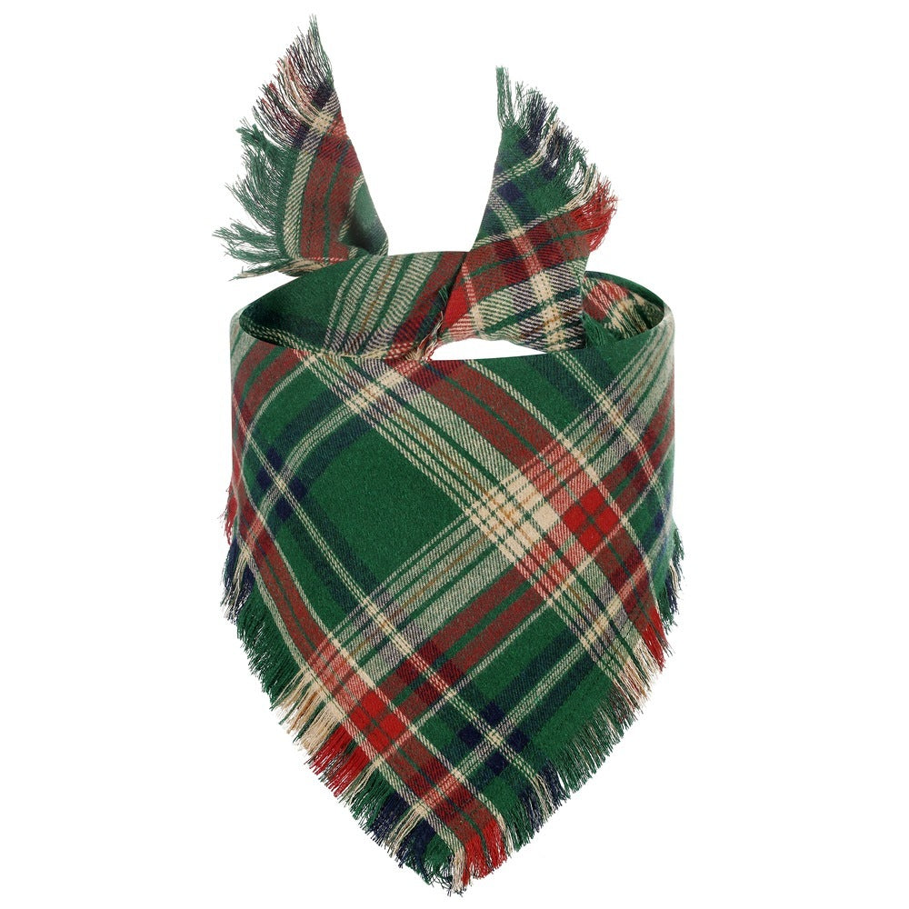 Bandana Écharpe pour Chien – Style Plaid Automne & Hiver, Doux & Confortable
