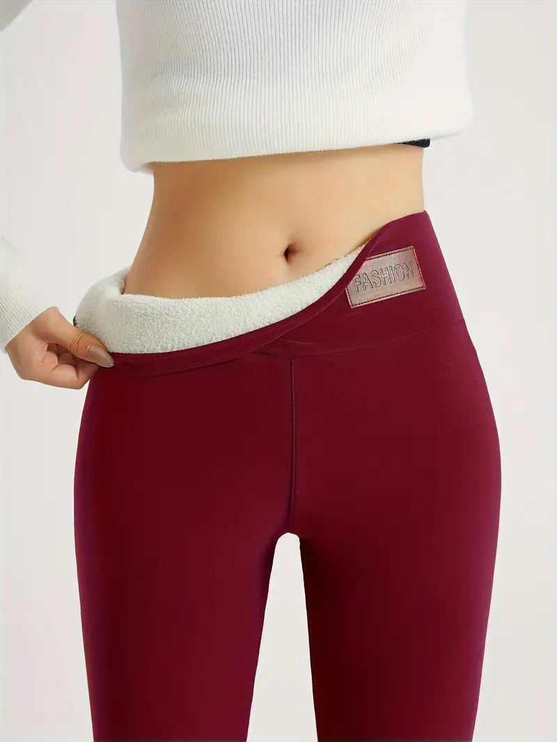 Legging Femme Doublé Polaire – Taille Haute & Confort Thermique