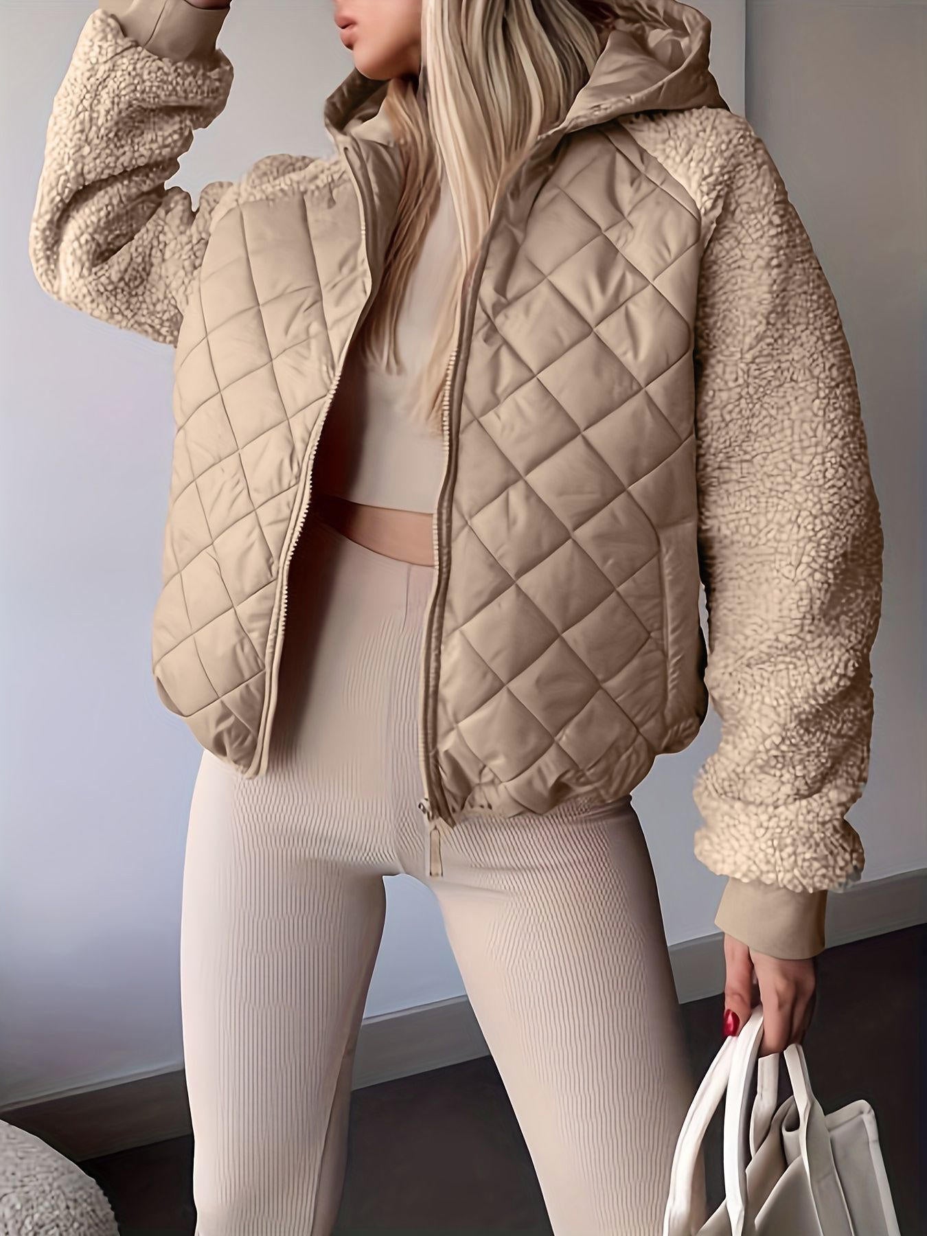 Doudoune Femme Beige – Matelassée, Chaude & Ultra Confort