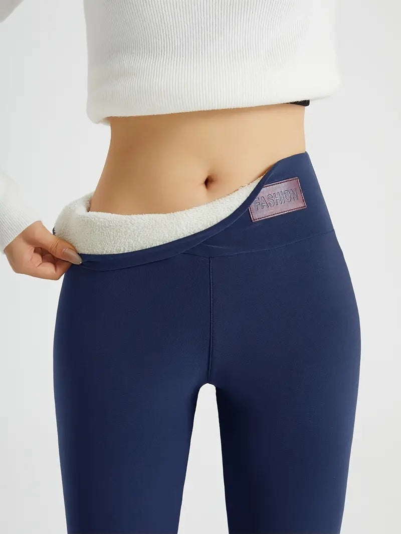 Legging Femme Doublé Polaire – Taille Haute & Confort Thermique