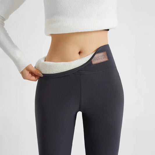 Legging Femme Doublé Polaire – Taille Haute & Confort Thermique