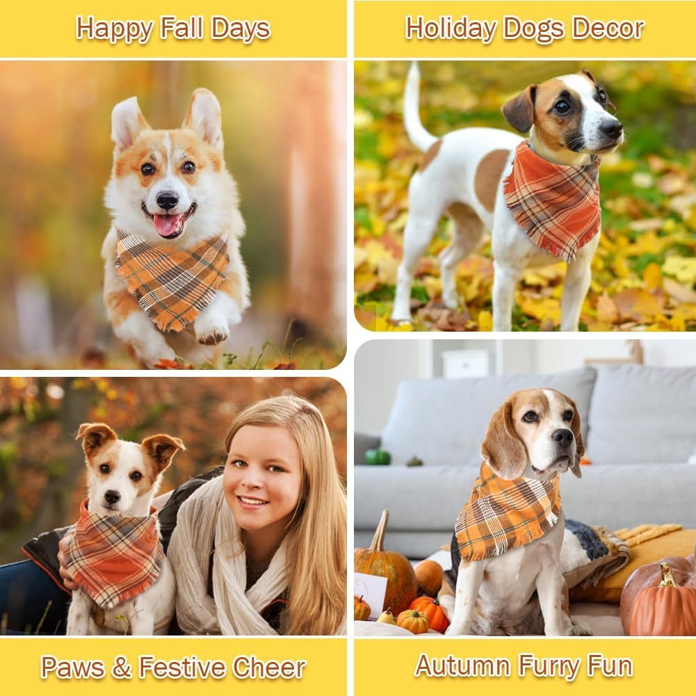 Bandana Écharpe pour Chien – Style Plaid Automne & Hiver, Doux & Confortable