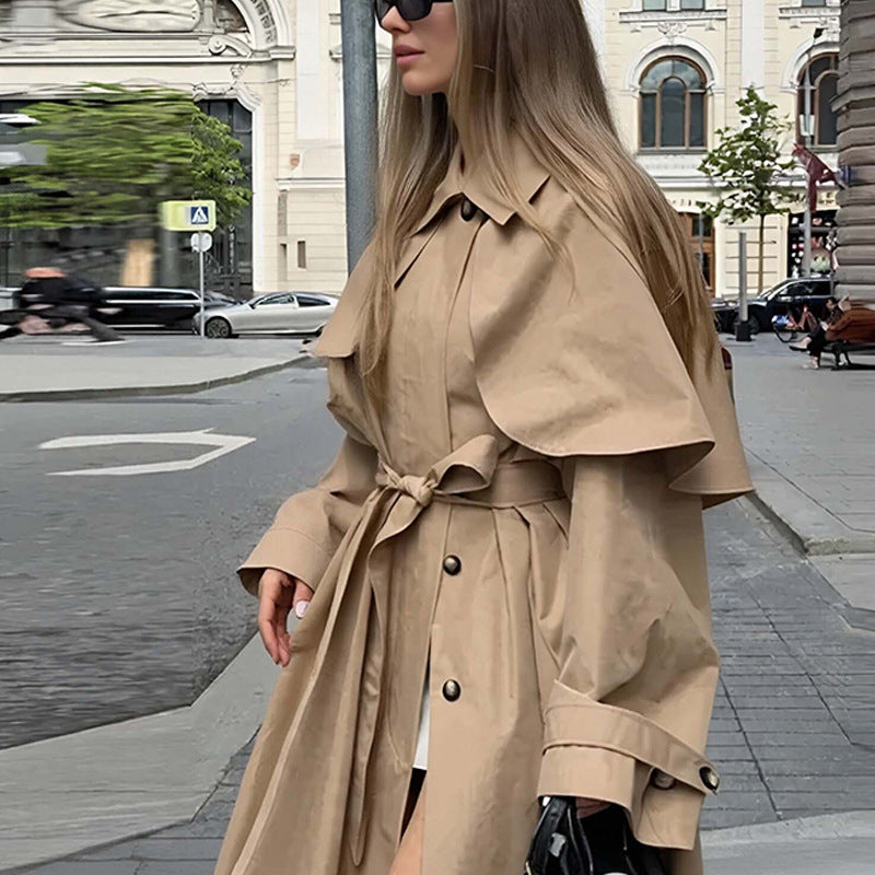 Manteau Long Trench Beige Femme – Élégance Parisienne & Style Intemporel